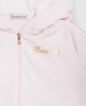 Moncler ENFANT Дитячий рожевий спортивний костюм з принтом логотипа J29518M0000689A23