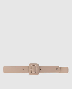 Max Mara Weekend Бежевий шкіряний ремінь BRIO з емблемою логотипа BRIO
