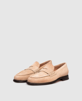 Santoni Бежевые замшевые лоферы WUQC59462BJ2NAEA