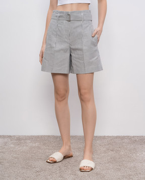 Brunello Cucinelli Шорти Formal з льоном в смужку MH546P8842