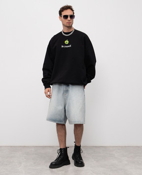 Vetements Чорний світшот Be yourself UH76HD350Bm