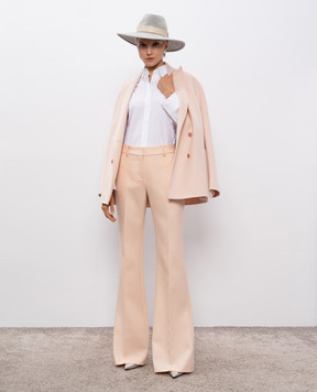 Ermanno Scervino Бежеві штани кльош з вовни D476P327HJA