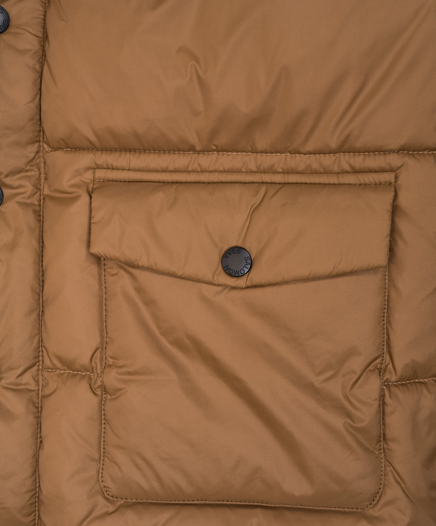 Yves Salomon Enfant Детский коричневый пуховик с мехом лисы 23WEV006XXDOXW810 изображение 3