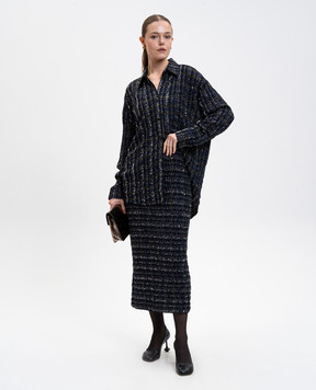 Missoni Синяя блуза с пайетками и люрексом DS25WJ0WBC005W