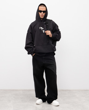 Vetements Чорні джинси з ефектом потертості UH76DP250B2