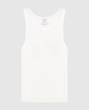 Vetements Біла майка в рубчик з логотипом MH76TT220W