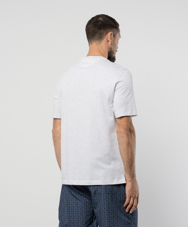 Brunello Cucinelli Сіра меланжева футболка з емблемою логотипа M0B138440P зображення 4