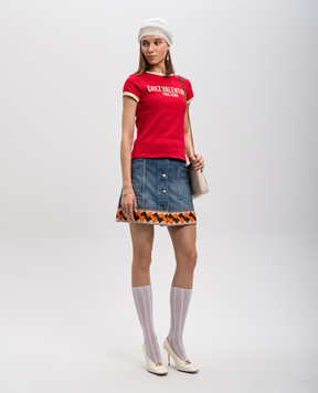 Valentino Червона футболка з принтом Chez Valentino 6B3MG24D970