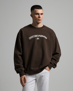 Dolce&Gabbana Коричневый свитшот с логотипом G9AQVTHU7PP