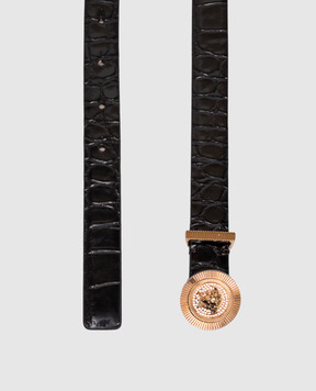 Versace Чорний шкіряний ремінь з емблемою Medusa Biggie 10047931A11597