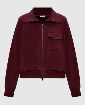 Brunello Cucinelli Бордова спортивна куртка з ланцюжком моніль MP827SN706