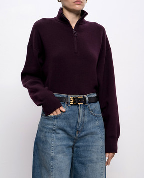 Victoria Beckham Чорний шкіряний ремінь B425AAC007031A