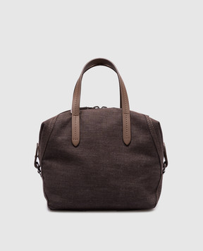 Brunello Cucinelli Коричневая сумка-боулер с цепочкой мониль MB25D2685