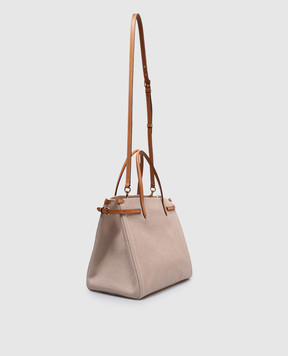 Valentino Бежевая сумка-тоут с металлической эмблемой VLogo Signature 6W2B0R19EZT