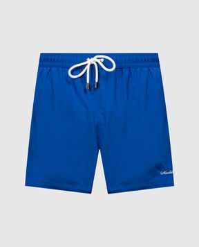Enrico Mandelli Сині шорти для плавання з вишивкою логотипа BEACH1539G