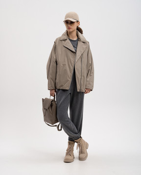 Brunello Cucinelli Серые джогеры с шелком с цепочкой мониль MP828FH699