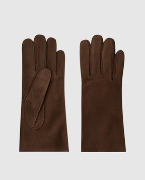 Sermoneta Gloves Коричневі замшеві рукавички 3052BT