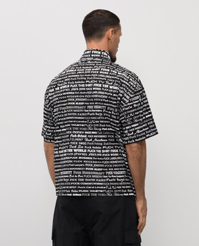 Vetements Чорна сорочка в контрастний принт UH76SH580B