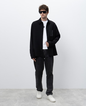 Balmain Белая футболка с фактурной вышивкой монограммы логотипа PB EH1EG010BC87