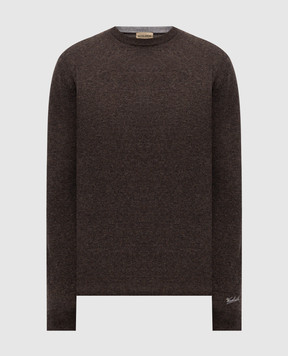Woolrich Коричневий джемпер з вовни з вишивкою логотипа CFWOKN0278MRUF0469