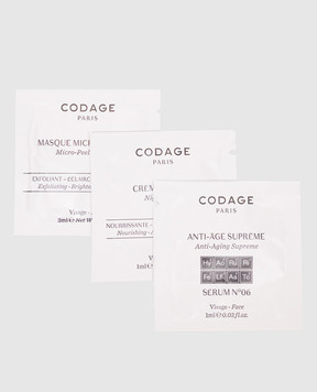 Codage Набор пробников Anti-Aging routine с сывороткой, кремом и пилинг-маской для лица 0,8 мл EC30109