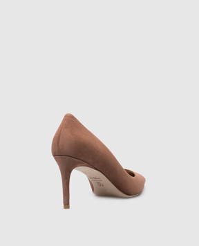 Stuart Weitzman Бежеві замшеві човники Stuart 75 Pump S7009