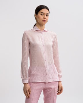 Etro Розовая блузка из шелка в узор. WRIA001999TJ145
