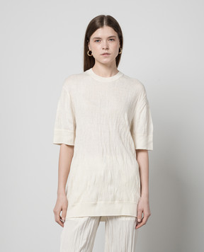 Helmut Lang Белый джемпер с шерстью с логотипом узором O02HW701
