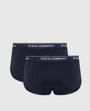 Dolce&Gabbana Набір синіх трусів-бріфів з логотипом M9C05JONN95