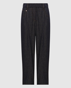 Brunello Cucinelli Сині джинси з ланцюжком моніль MA782P5567