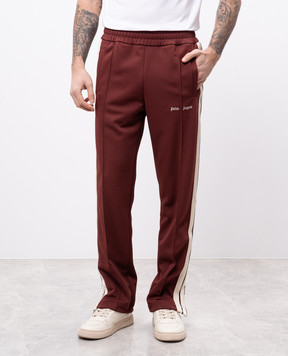 Palm Angels Коричневі спортивні штани з лампасами з вишивкою логотипа PMCJ020S25FAB001
