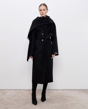 Max Mara Sportmax Черное пальто Baldo из шерсти BALDO