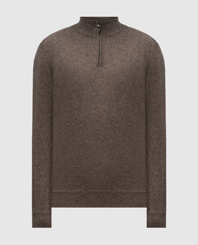 Canali Коричневый джемпер с шерстью MK02357C0015