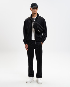 Palm Angels Черная спортивная куртка с принтом логотипа PMBD089C99FAB001