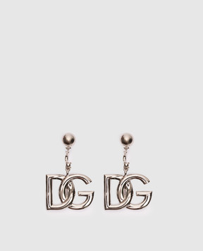 Dolce&Gabbana Сріблясті сережки з логотипом DG WEN6P1W1111