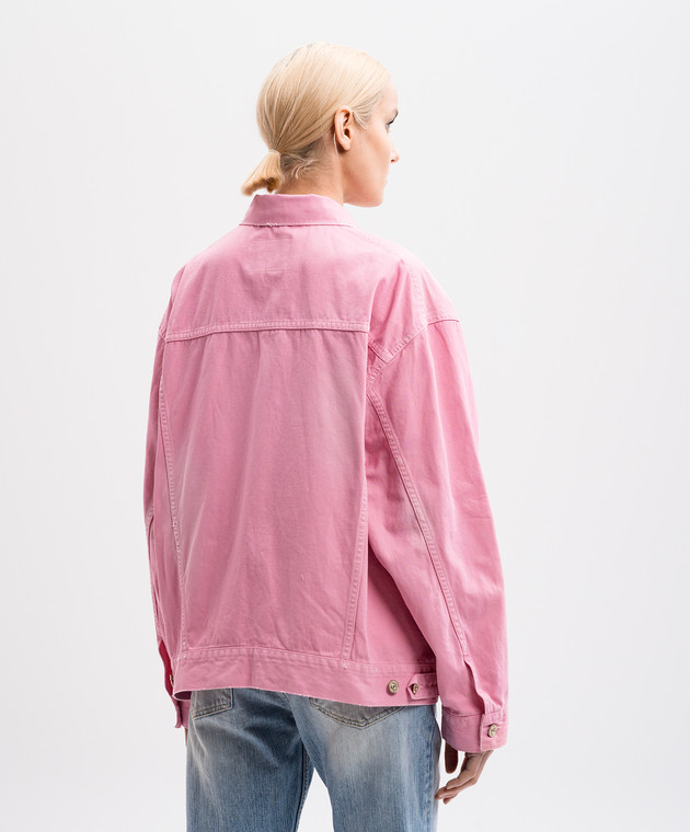 Balenciaga Рожева джинсова куртка з вишивкою логотипа 823408TRWA9 зображення 4