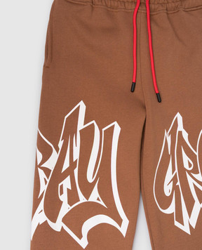 Sprayground Детские коричневые утепленные джоггеры Graffiti SPY1326GBRW