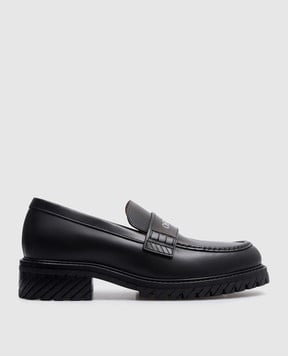 Off-White Чорні шкіряні лофери Сombat OWIG004C99LEA002