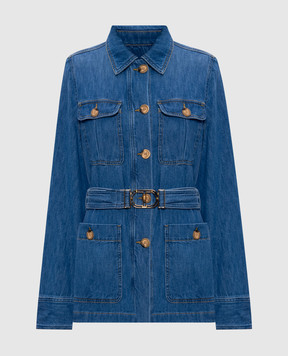 Twinset Синяя джинсовая куртка с поясом 251TP2610