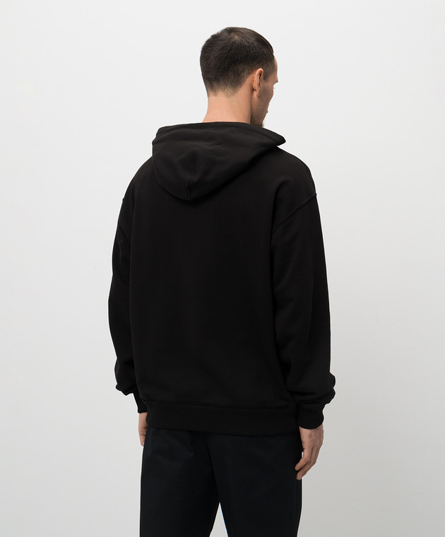 Dolce&Gabbana Чорне худі з фактурним логотипом G9ZU0ZG7O2S зображення 3