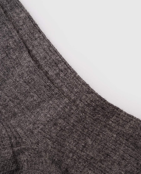 Brunello Cucinelli Синие колготки из кашемира в рубчик M62990069
