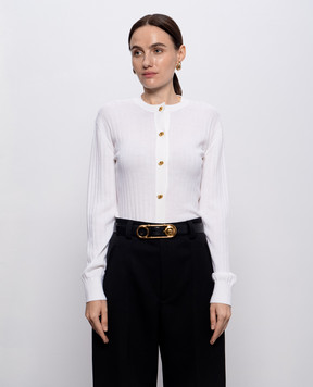 Versace Чорний шкіряний ремінь з пряжкою у формі шпильки 1005786DV3T