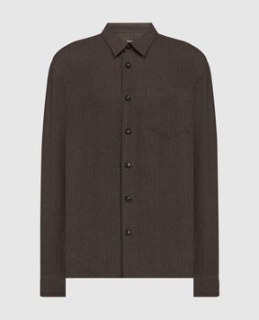 Cashmere&Whiskey Коричневая рубашка из льна 0331900195