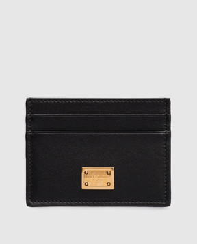 Dolce&Gabbana Черный кожаный картхолдер с гравировкой логотипа BI0330A9S25