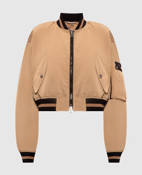 Ermanno Scervino Бежевий бомбер з нашивкою логотипа D460D308UUJ