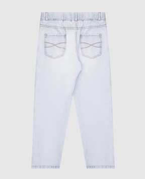 Brunello Cucinelli Детские джинсы с вышивкой логотипа. BE645D306B
