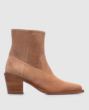 Stuart Weitzman Бежевые замшевые казаки TATE SK186