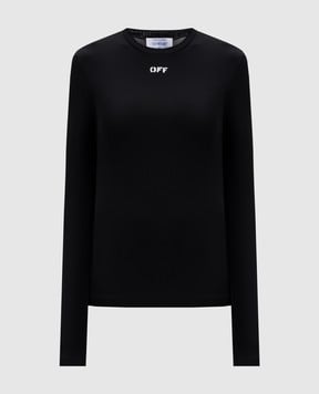 Off-White Черный лонгслив с логотипом OWAD136C99JER004