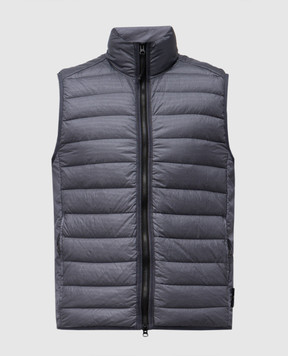 Stone Island Сірий пуховий жилет з патчем логотипа K1S15G100007S0024