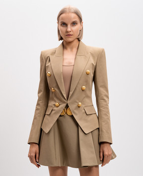 Balmain Бежевий жакет з брендовими заклепками DF0SM340CF47